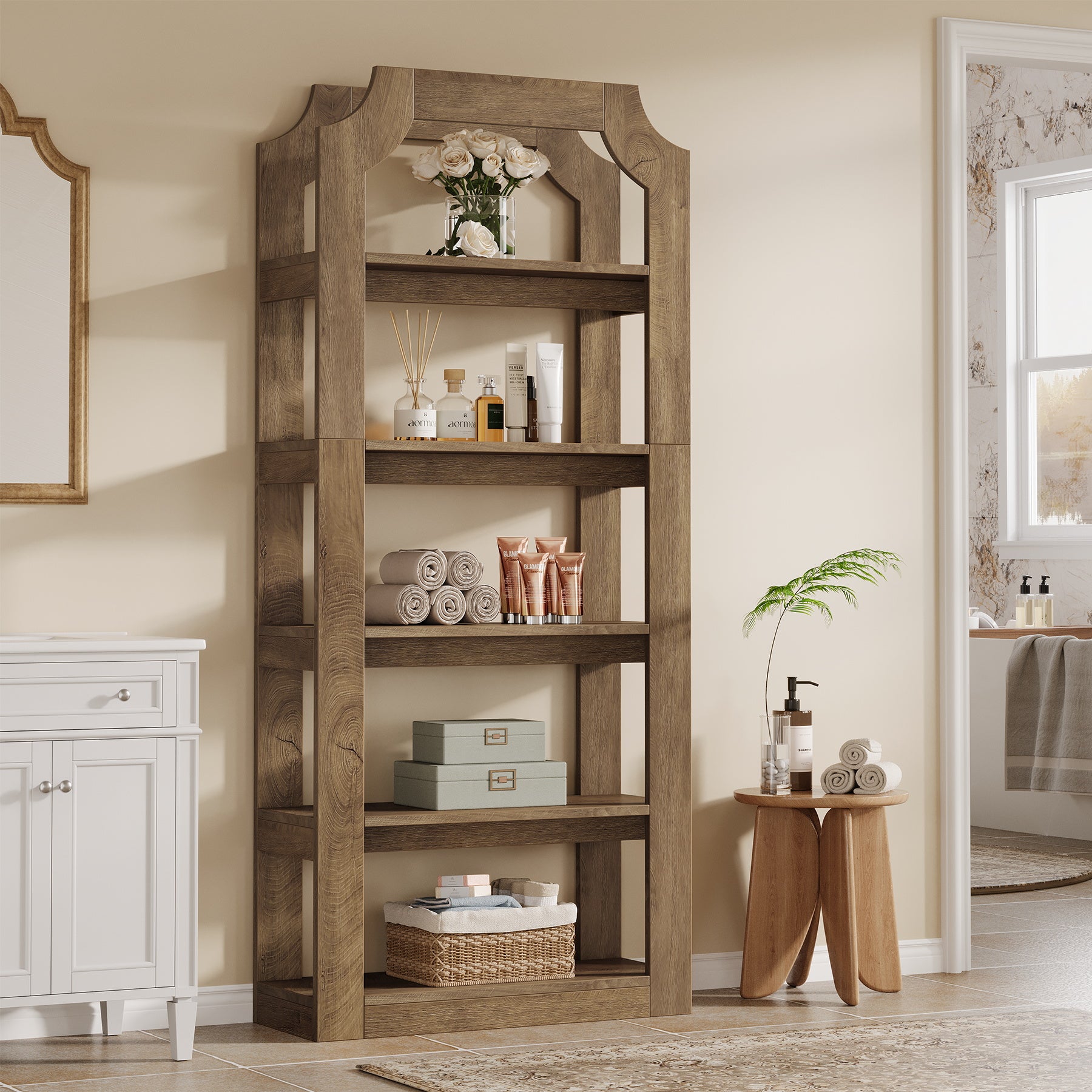 5-Tier Bookshelf, 70.9" Freestanding Bookcase with Open Storage Shelves