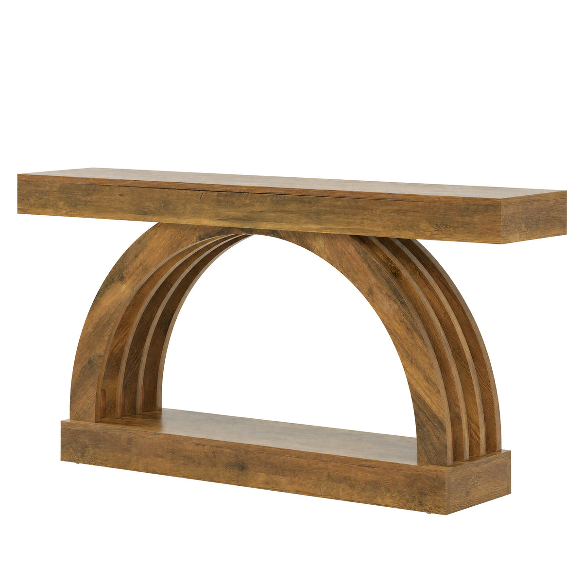 2-Tier Console Table, 63" Unique Arched Sofa Table Behind The Couch