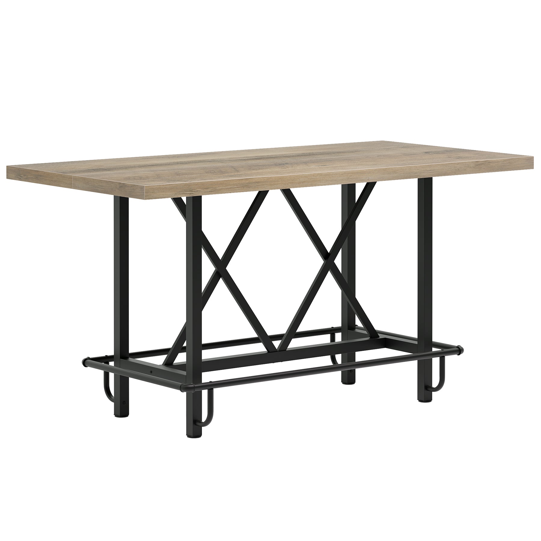 62.99" Counter Height Bar Table, Rectangular Farmhouse Pub Table for Kitchen or Dining Area