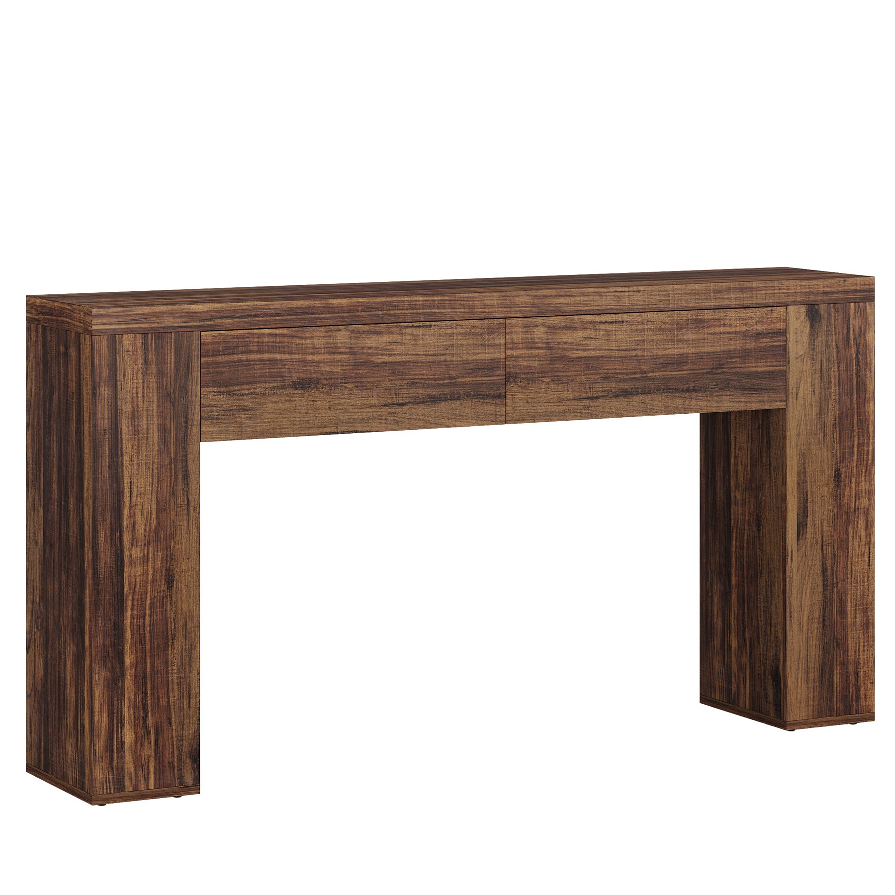 63" Console Table, Rustic Sofa Hallway Table with Drawers