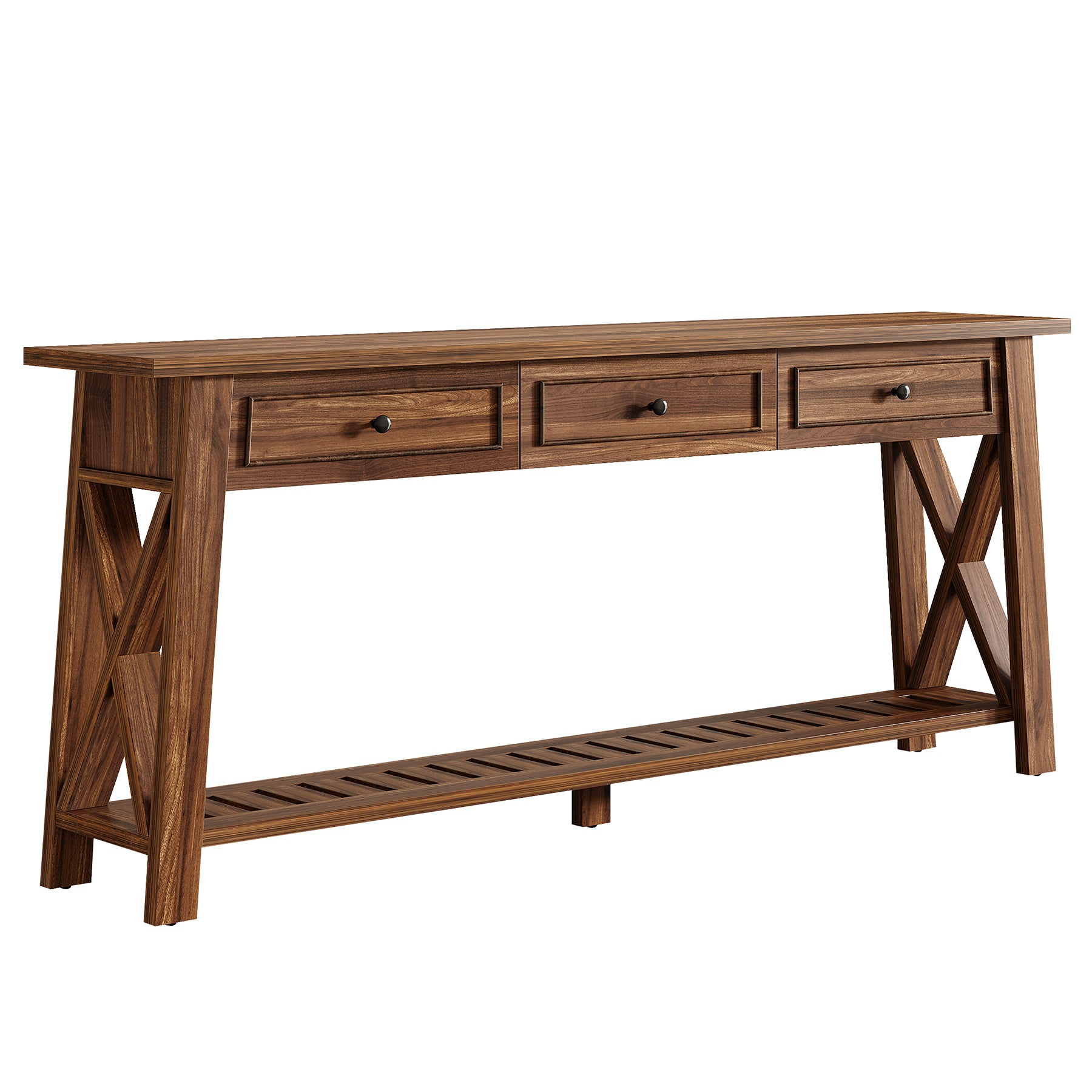 70.8" Console Table, Long Sofa Table Behind Couch with 3 Storage Drawers