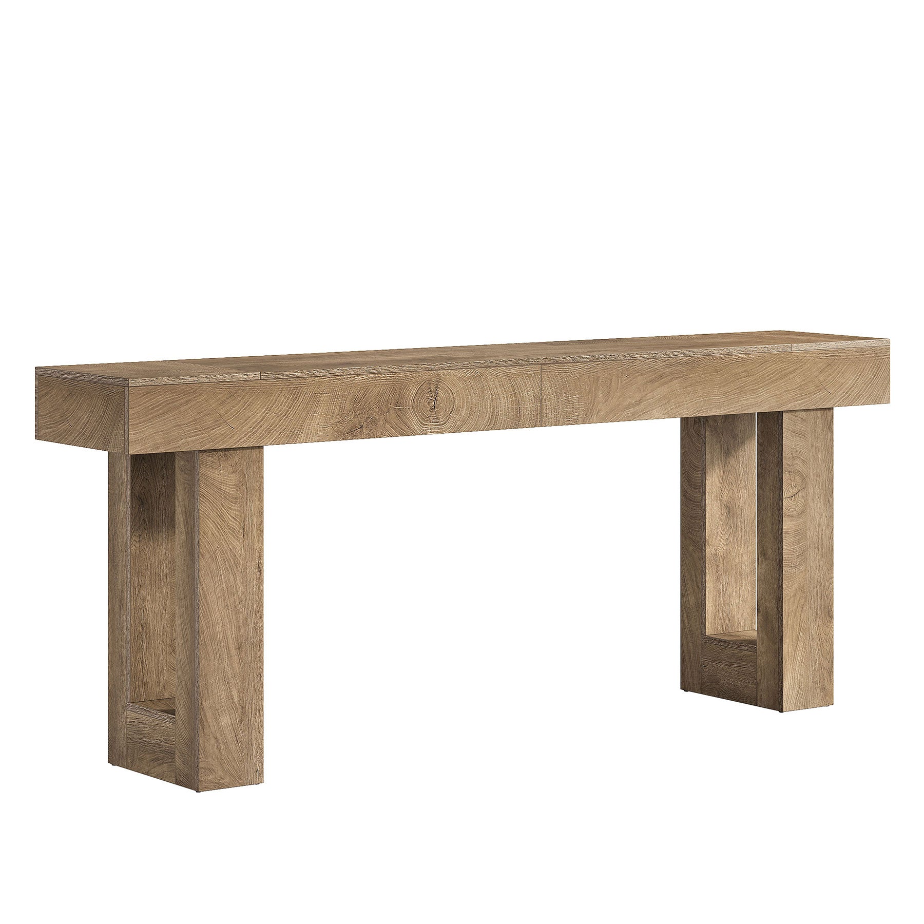Wooden Sofa Table, 63-Inch Modern Console Table For Living Room