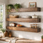 47.2" Solid Wood Floating Shelves for Wall, Set of 3, Embossed Texture, Easy 4-Step Assembly