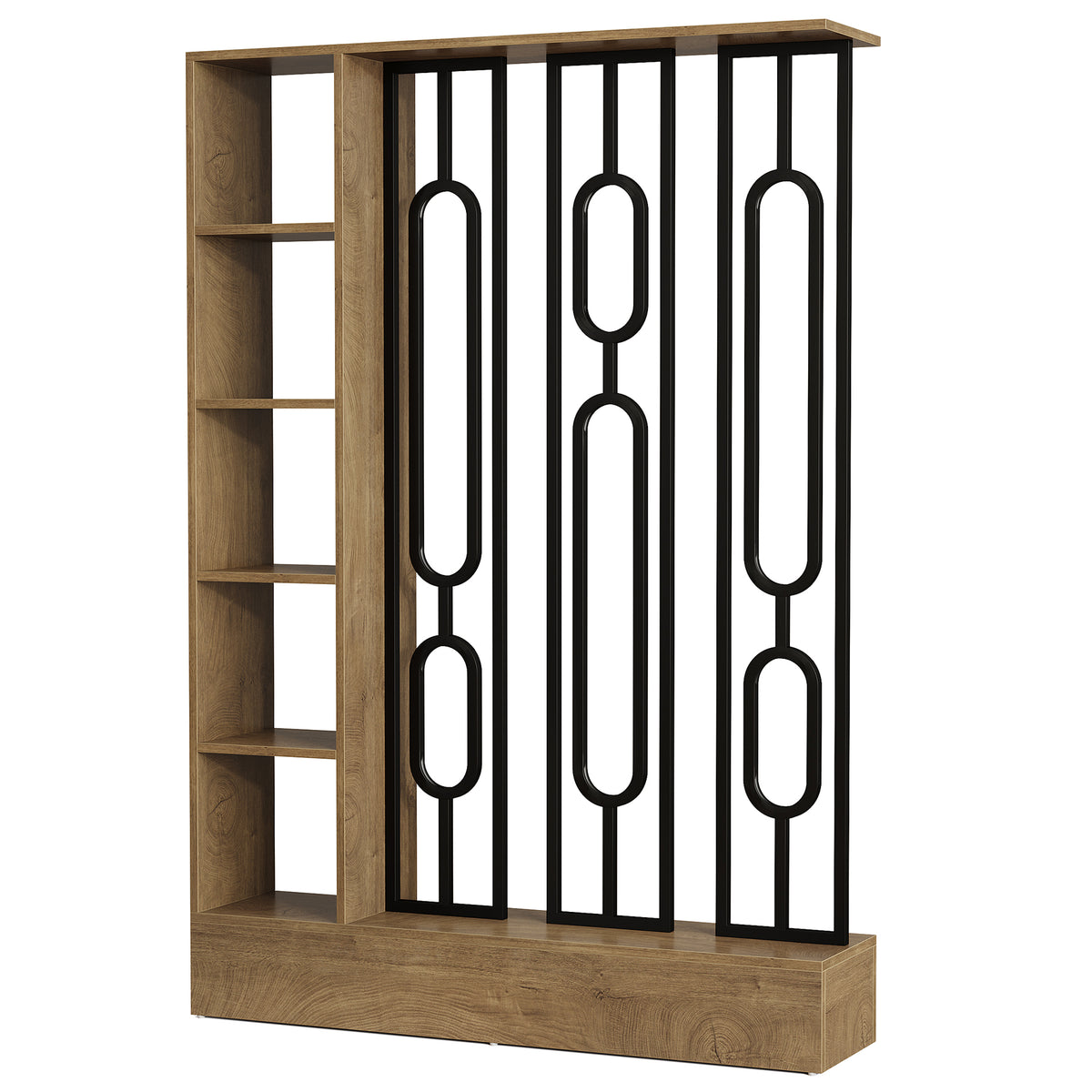 71" Room Divider with Open Storage Shelves, Freestanding Wall Partition Separation