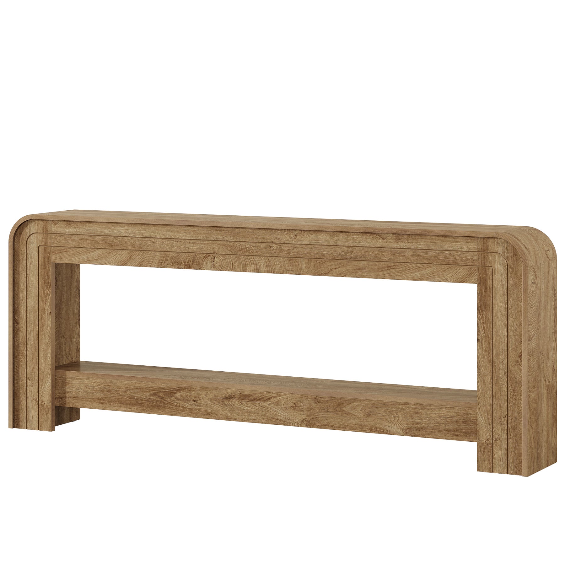 Tribesigns 78.74-Inch Extra Long Farmhouse Console Table with Storage Shelf and Rounded Edges