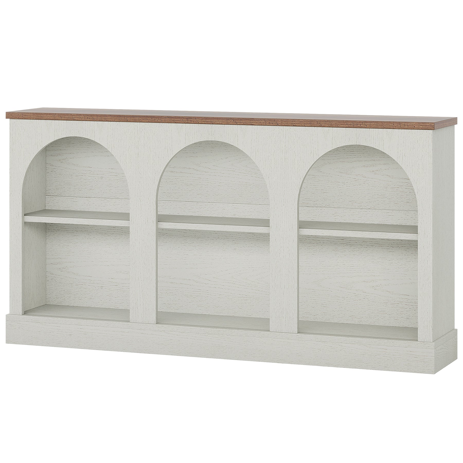 63" Console Table, Farmhouse Entryway Table with 3 Tier Storage