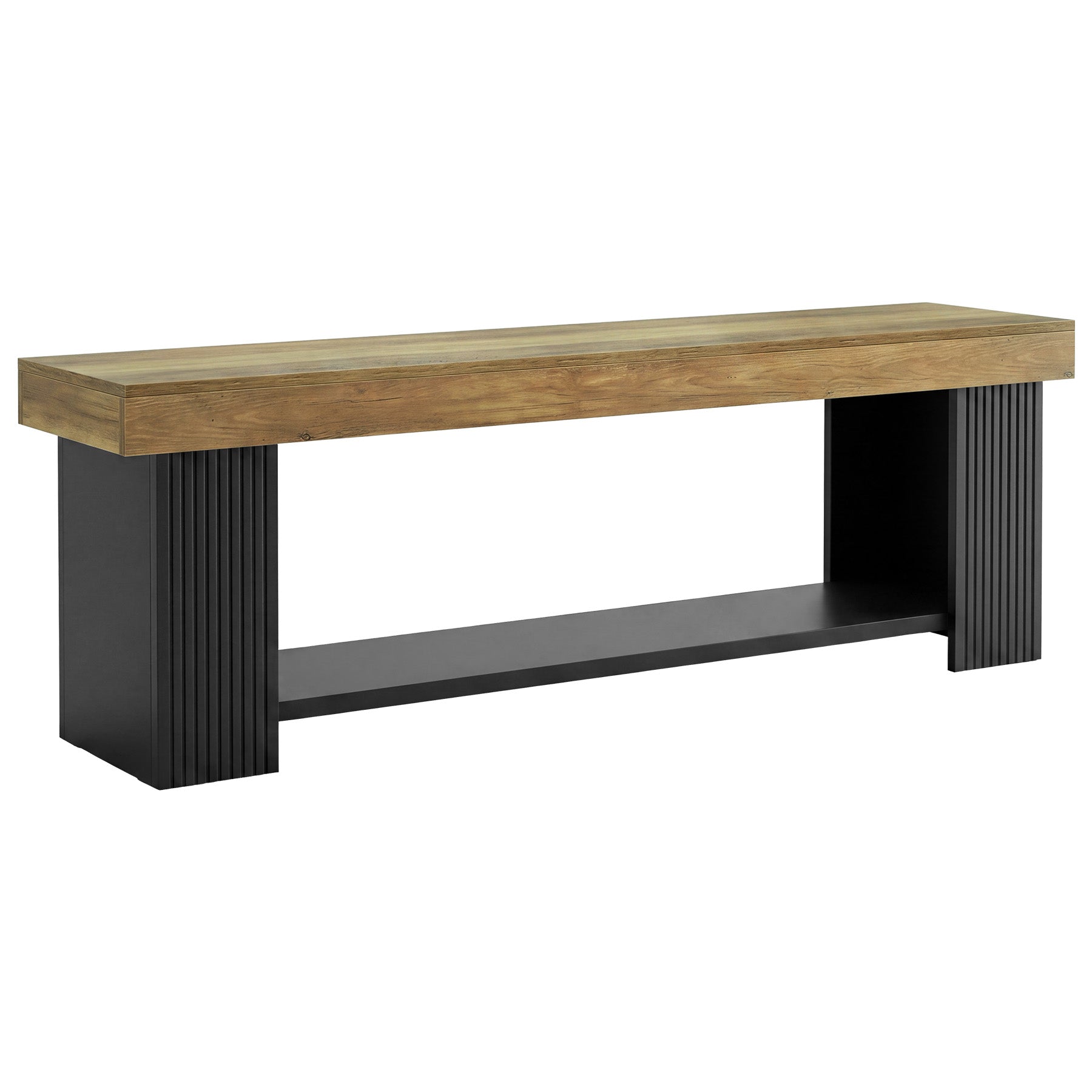 71" TV Stand for 70/75/80" TVs, Farmhouse Entertainment Center with Open Shelf