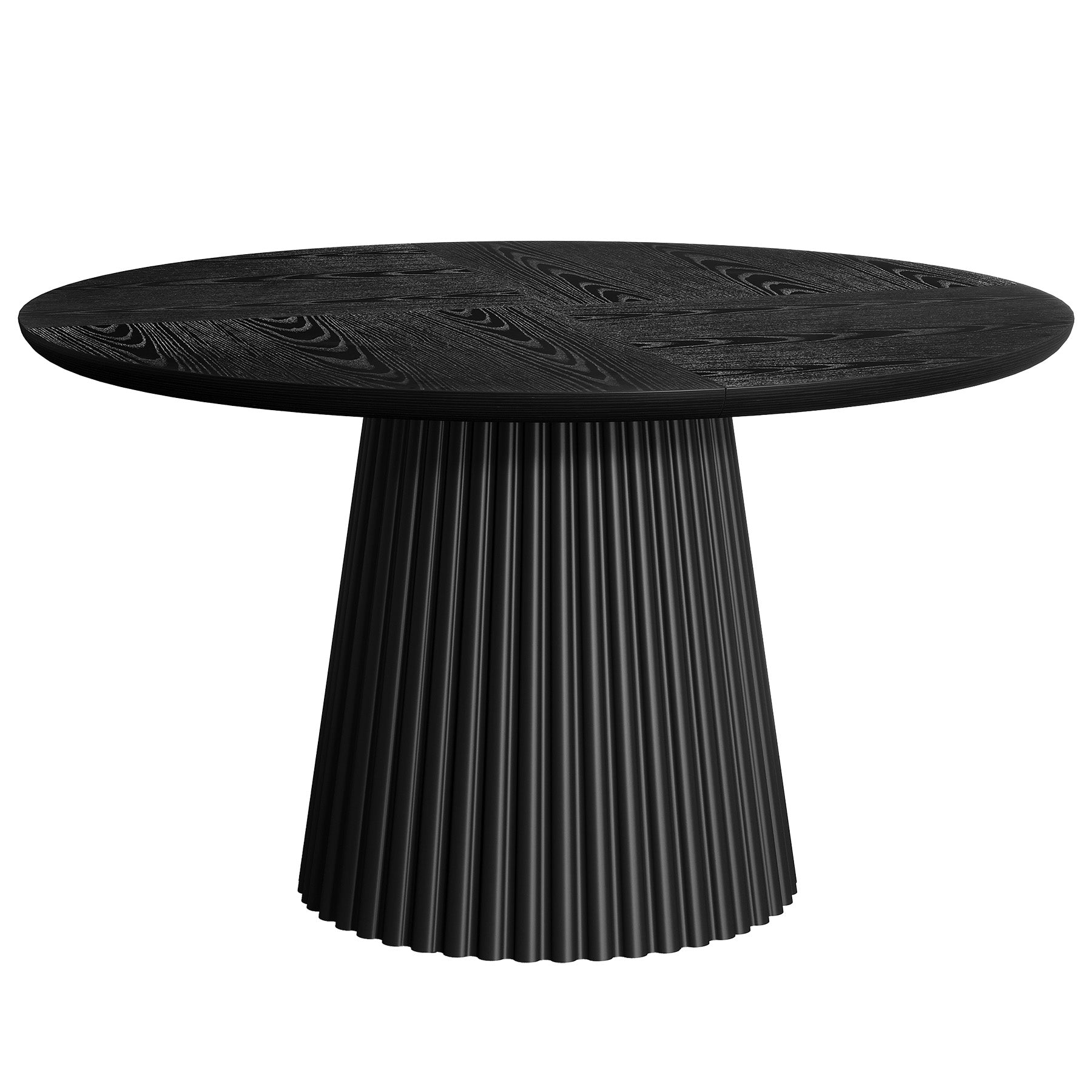 Round Dining Table, 47.24" Kitchen Table with Fluted Design for 4-6