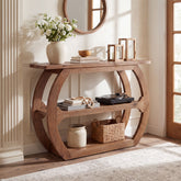 41" 2-Tier Solid Wood Console Table, Small Entryway Sofa Table, Farmhouse  Living Room 3