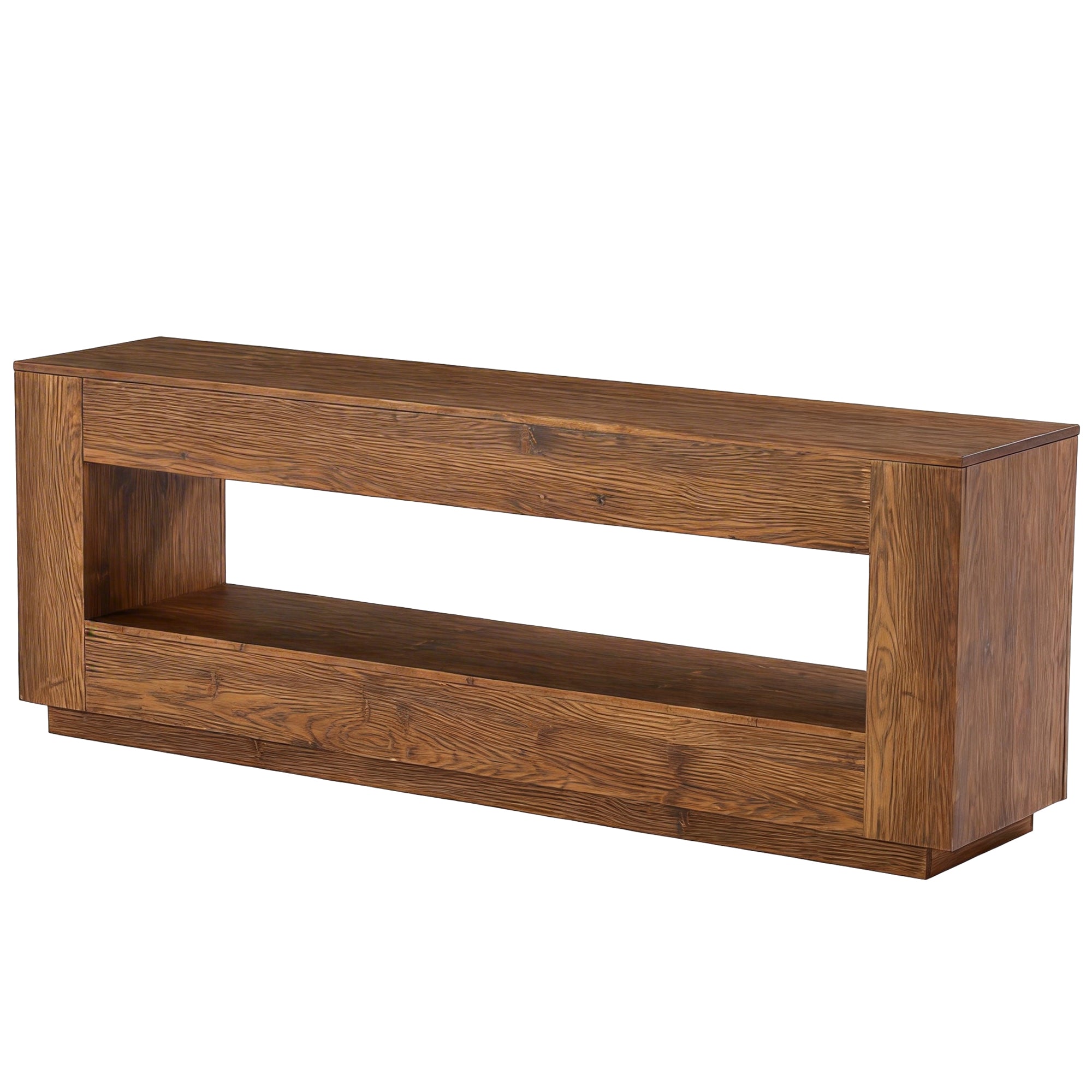 70.87" Solid Wood TV Stand, 2-Tier Entertainment Center for up to 80" TV