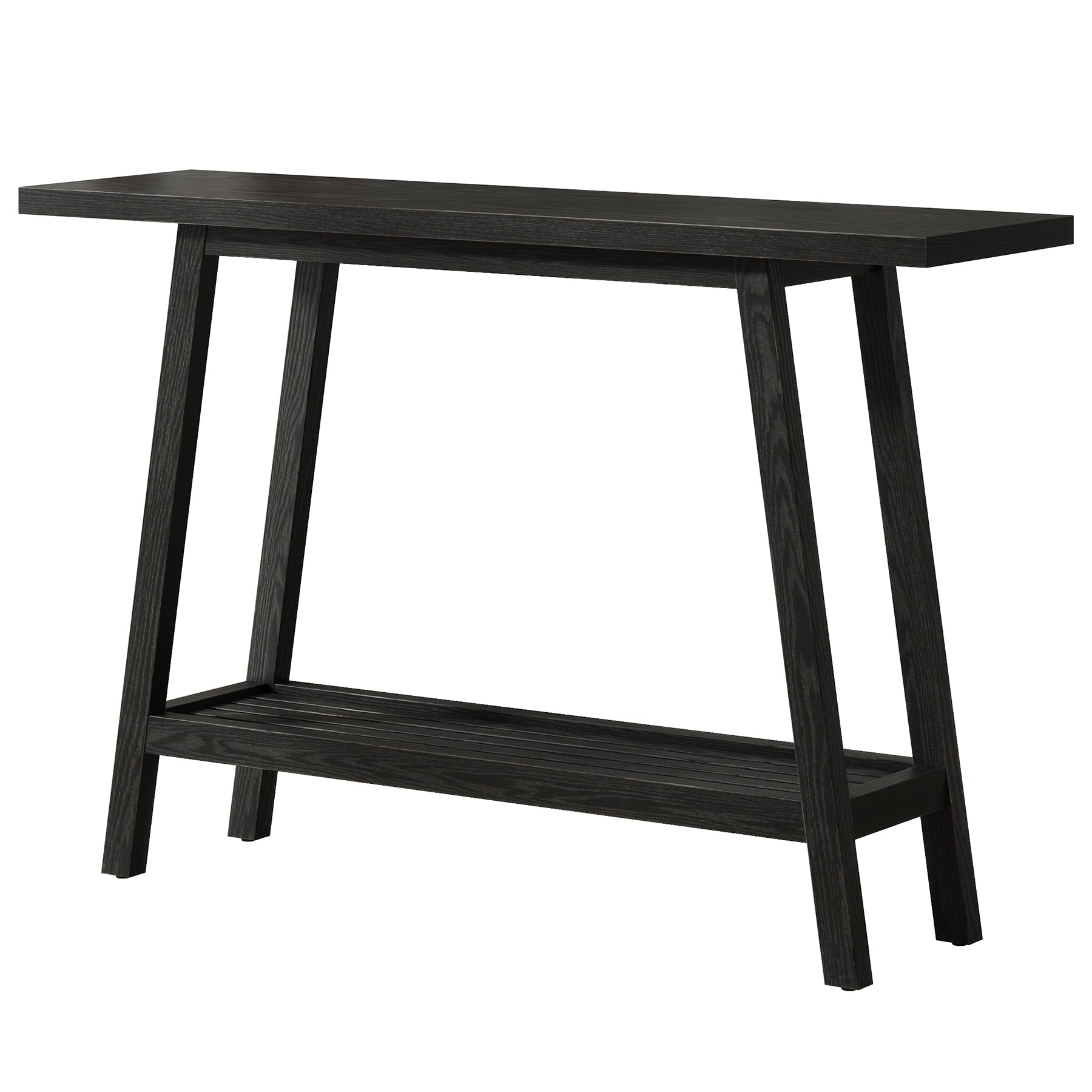 2-Tier Solid Wood Console Table, 41.3" Entryway Table with Storage Shelf