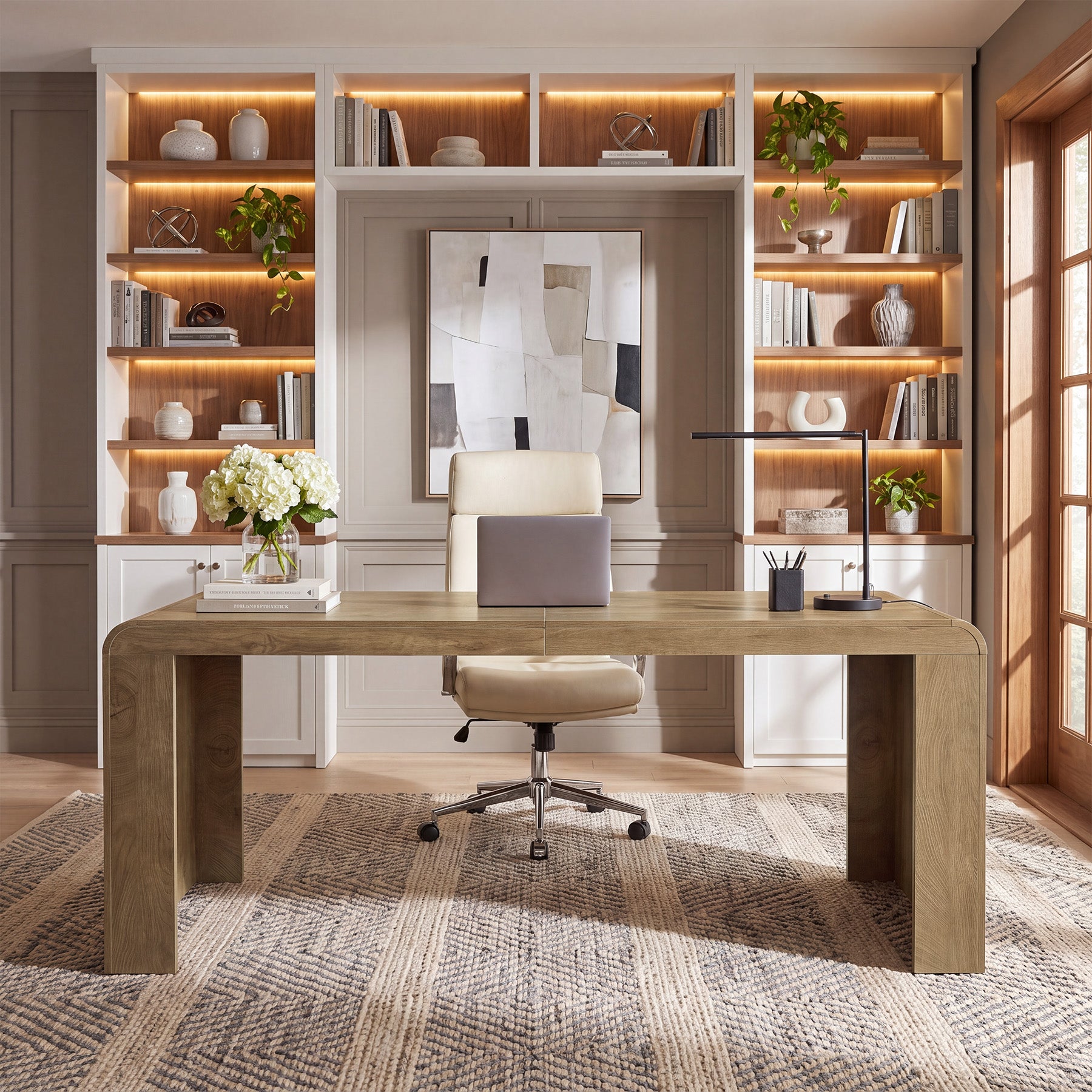 71" Executive Desk, Modern Computer Desk with Spacious Tabletop for Work, Business