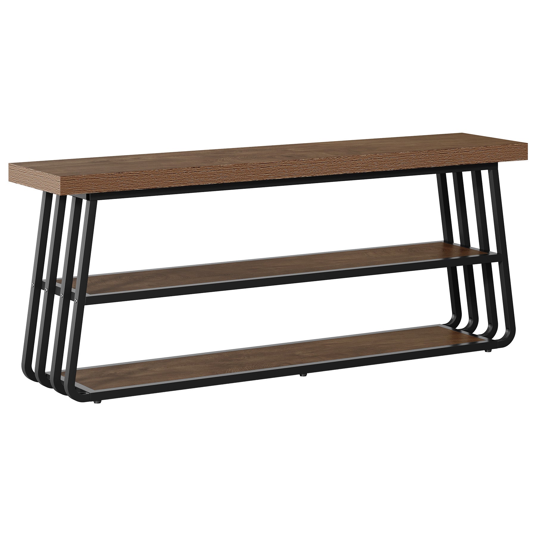 63" TV Stand for 55-75" TV, 3-Tier Entertainment Media Console with Metal Frame for Living Room