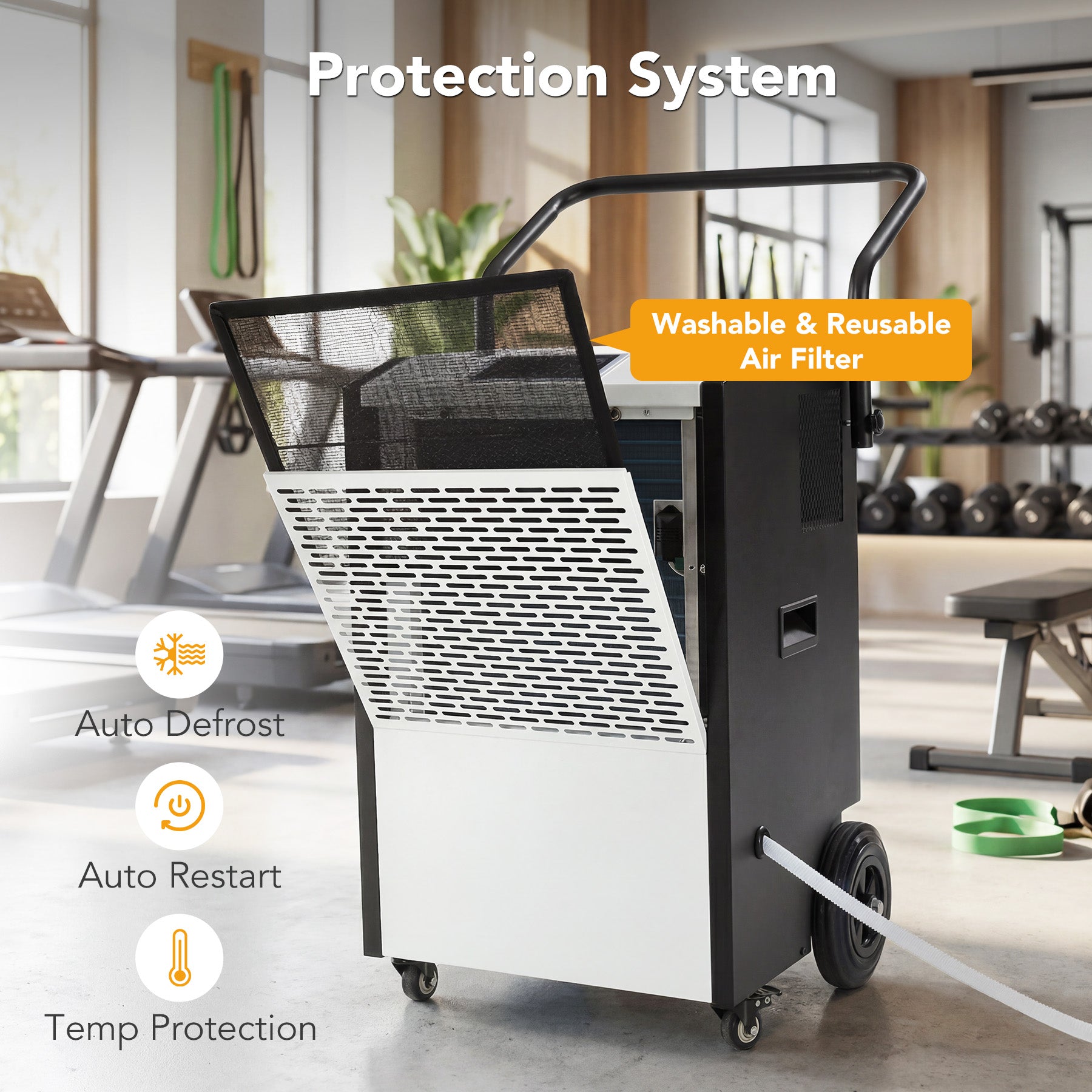 240 Pints Commercial Dehumidifier with Pump & Drain Hose for Up to 8000 Sq. Ft Large Spaces, Auto Defrost