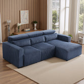 90.2" Electric Reclining Sectional Sofa with Adjustable Headrest & Ottoman 3