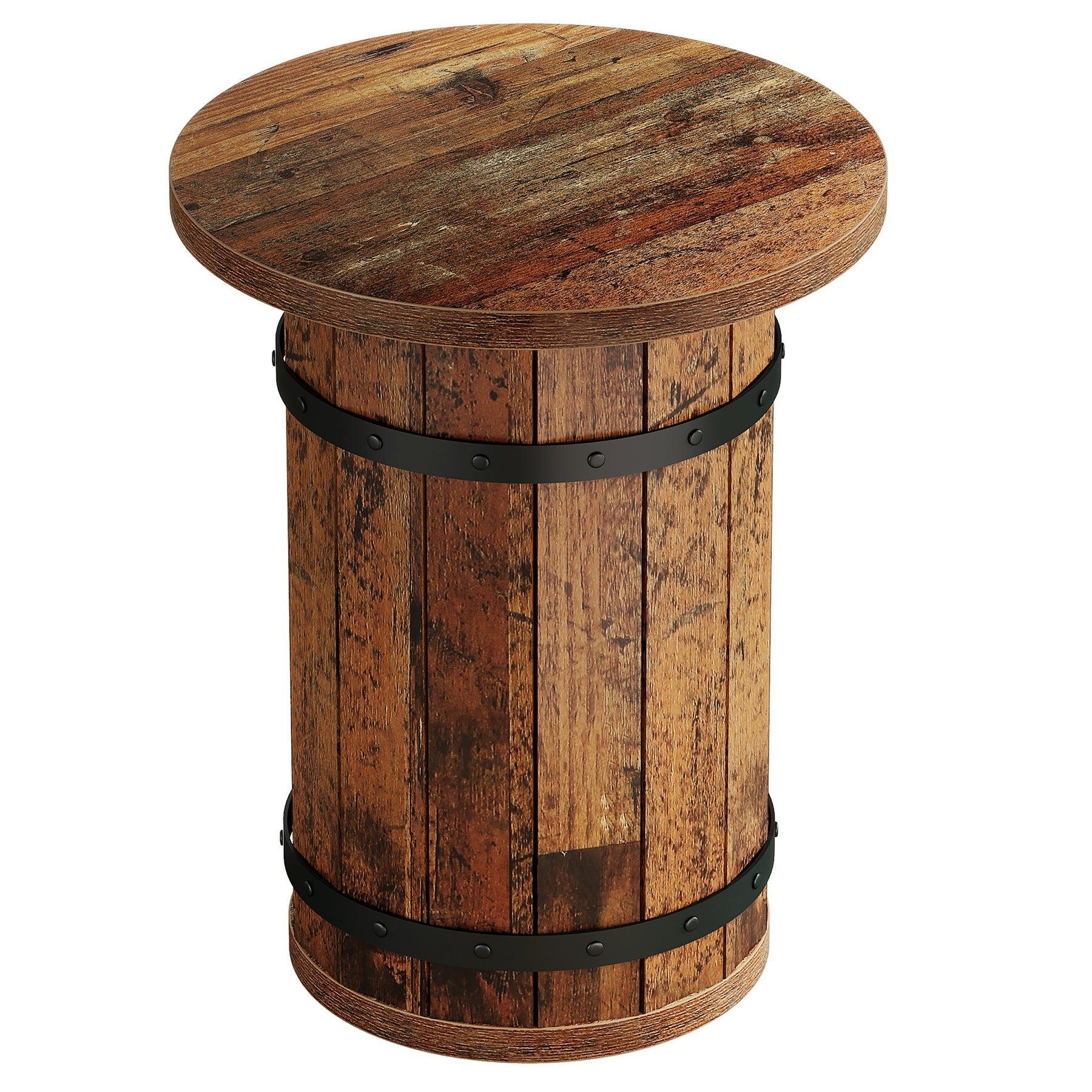 25.6" Tall End Table, Round Side Table Nightstand with Sturdy Base