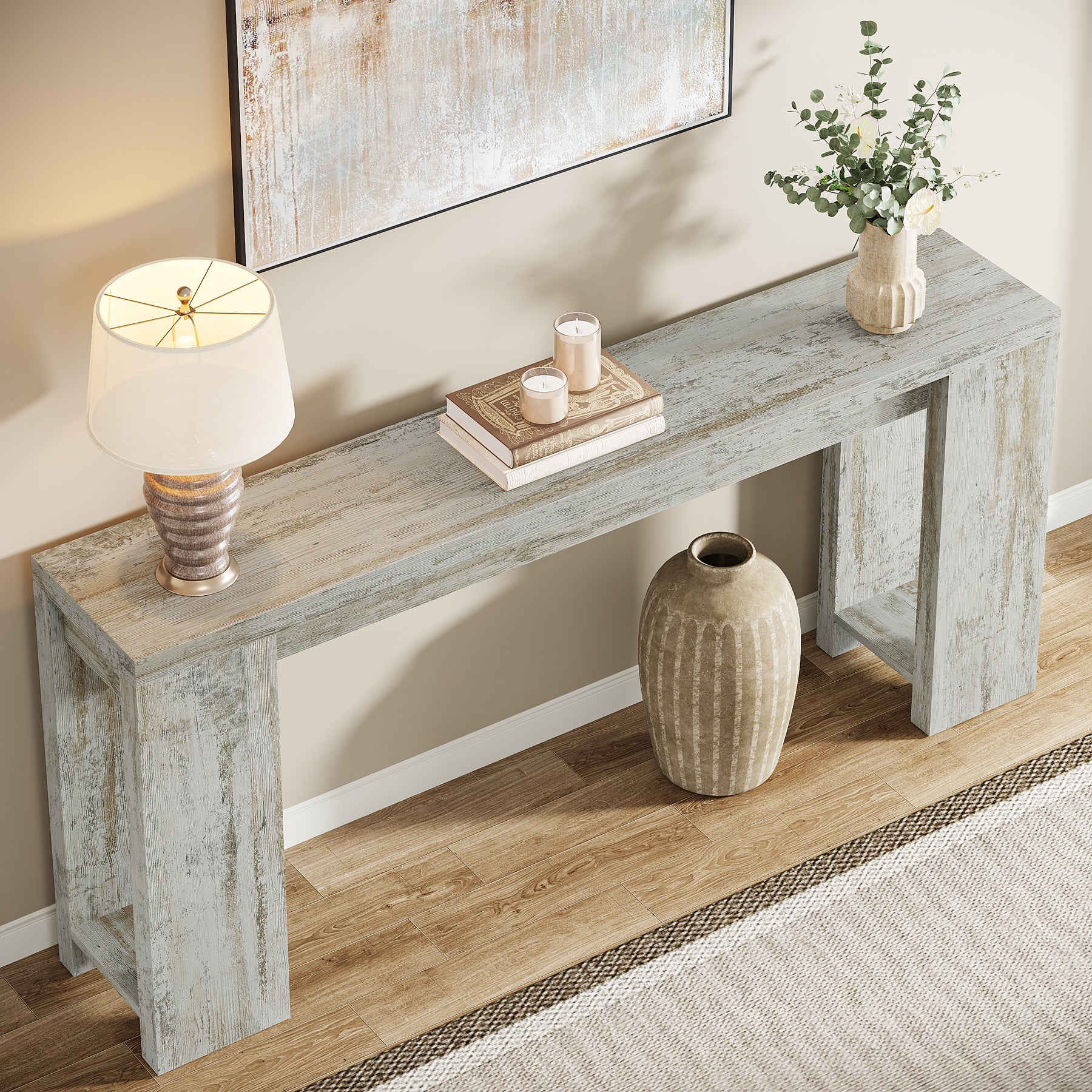 Tribesigns 70.9" Extra Long Console Table, Farmhouse Narrow Sofa Table for Entryway