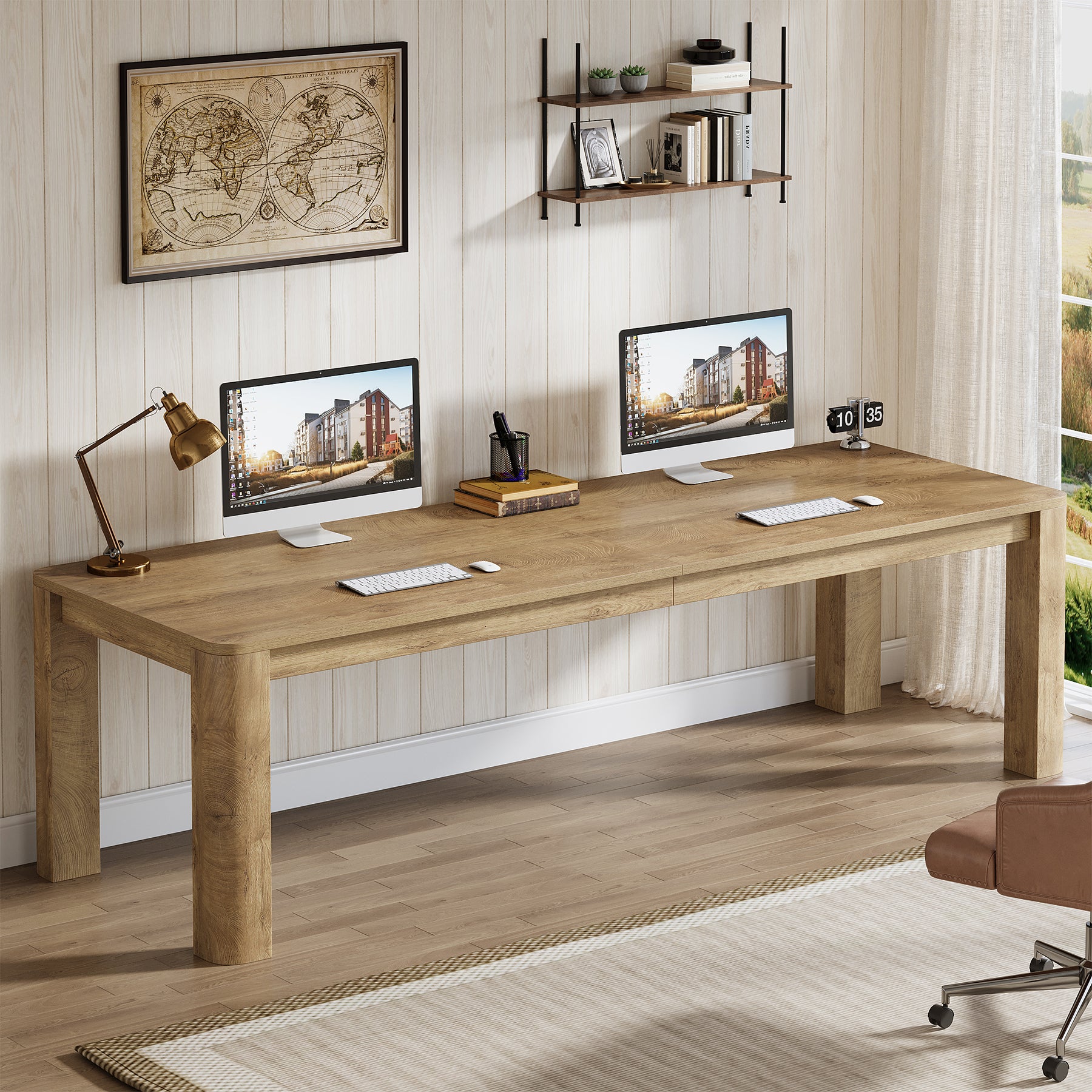 78.74" Two Person Desk, Double Computer Desk Writing Table - Thumbnail 3