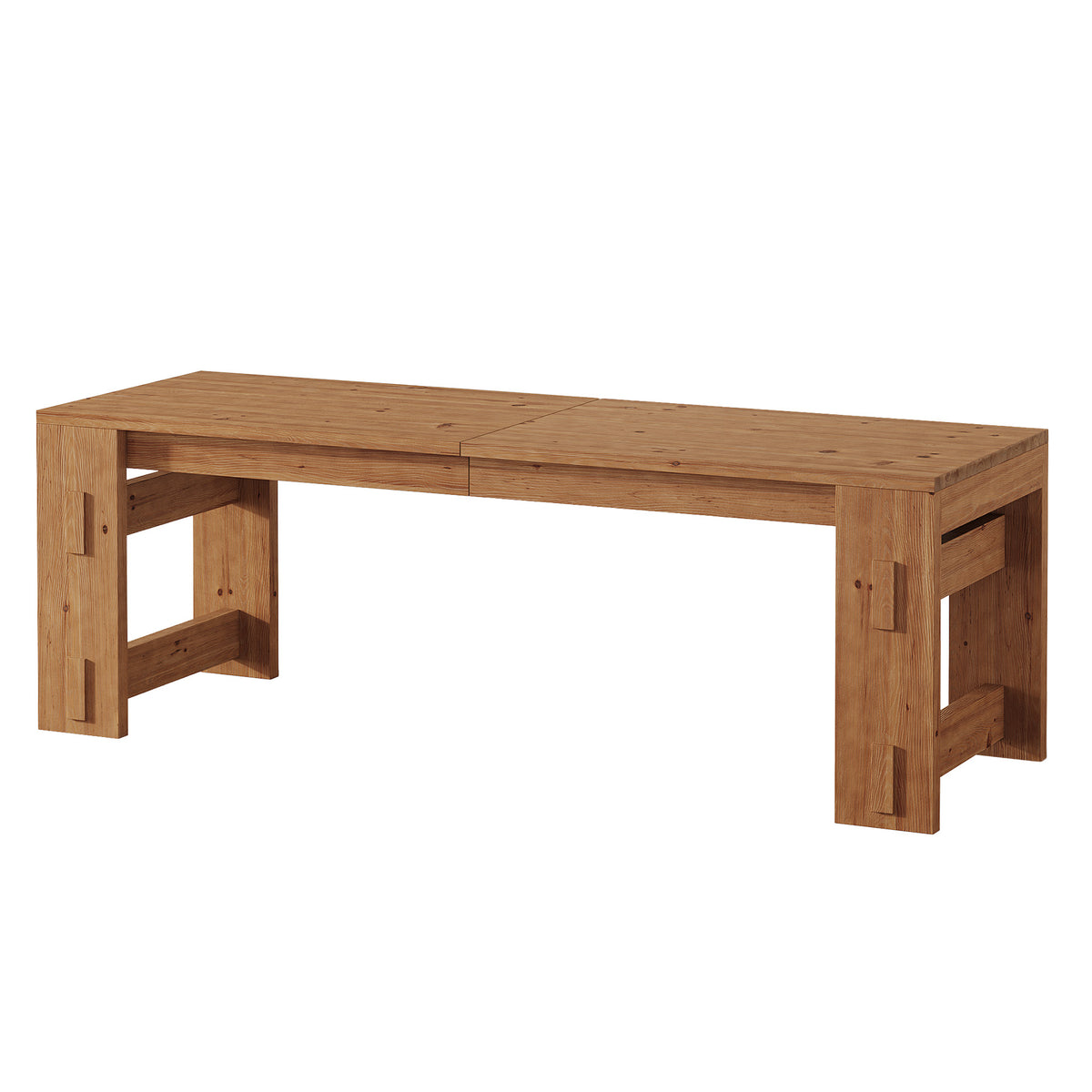 78.7" Solid Wood Dining Table, Rectanglular Kitchen Table with Heavy‑Duty Pedestal for 6-8