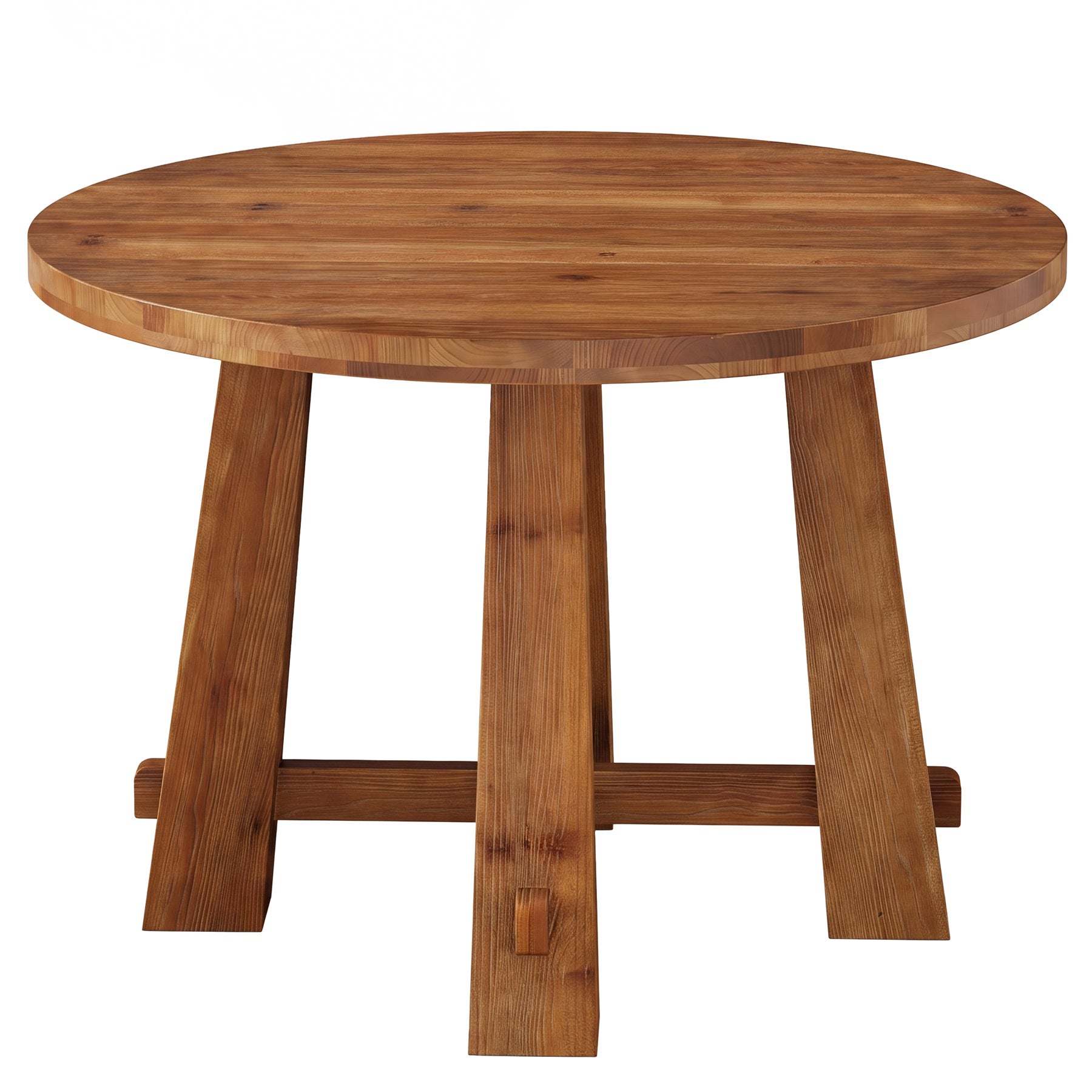 39.4" Solid Wood Round Dining Table, Farmhouse Kitchen Table for 2-4 People