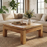 Tribesigns 31.5" Square Coffee Table with Solid Wood Build, Farmhouse Table for Living Room and Small Spaces 3