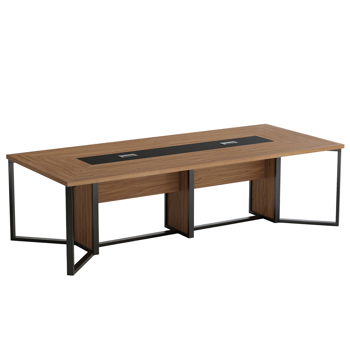 9FT Conference Table, 110.24" Office Meeting Table with Cable Grommets for 8-10 People