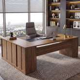 79" L-Shaped Executive Desk with File Cabinet, Modern Computer Desk with Storage for Home Office 3