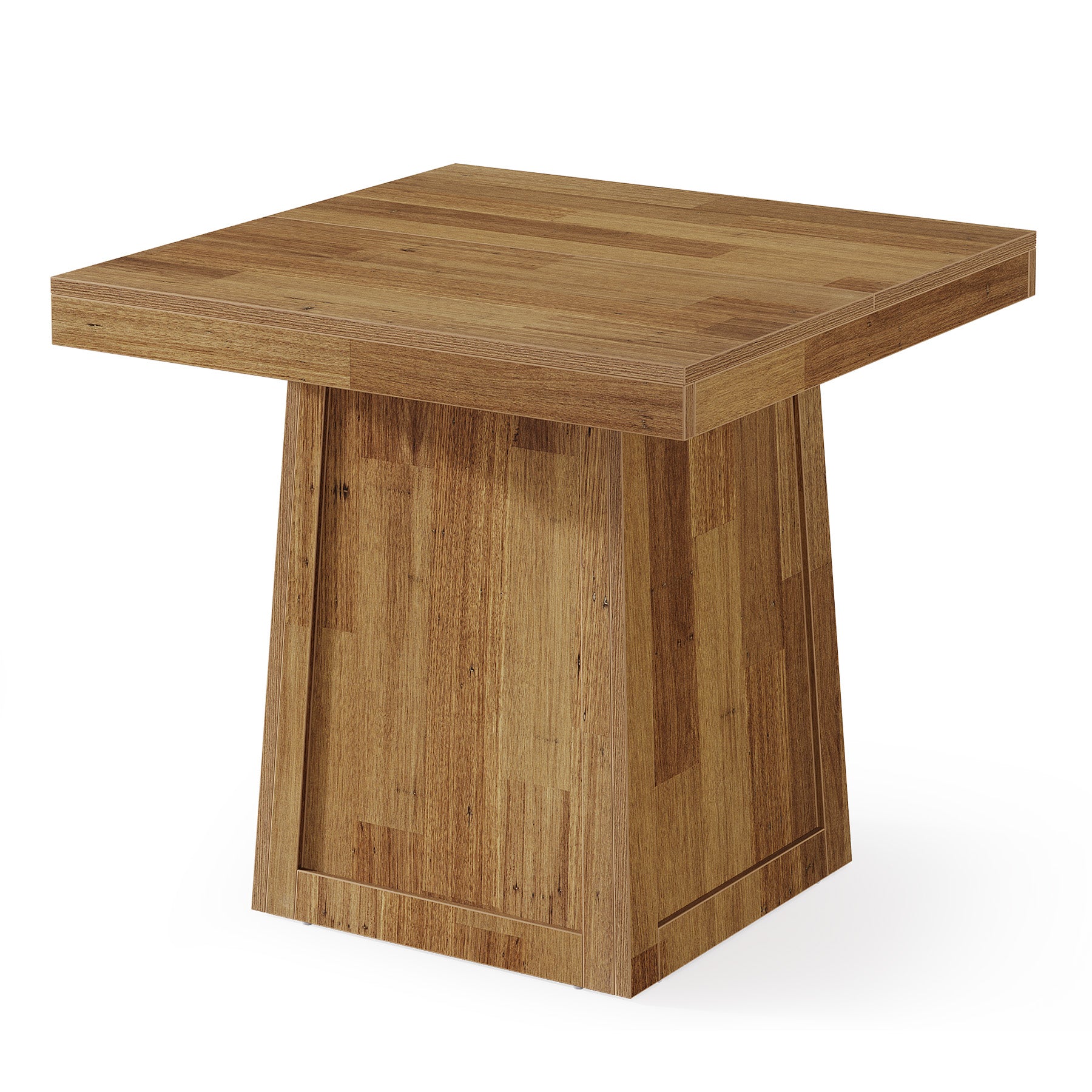 31.5" Square Dining Table, Farmhouse Dinner Table with Trapezoidal Base for 2-4