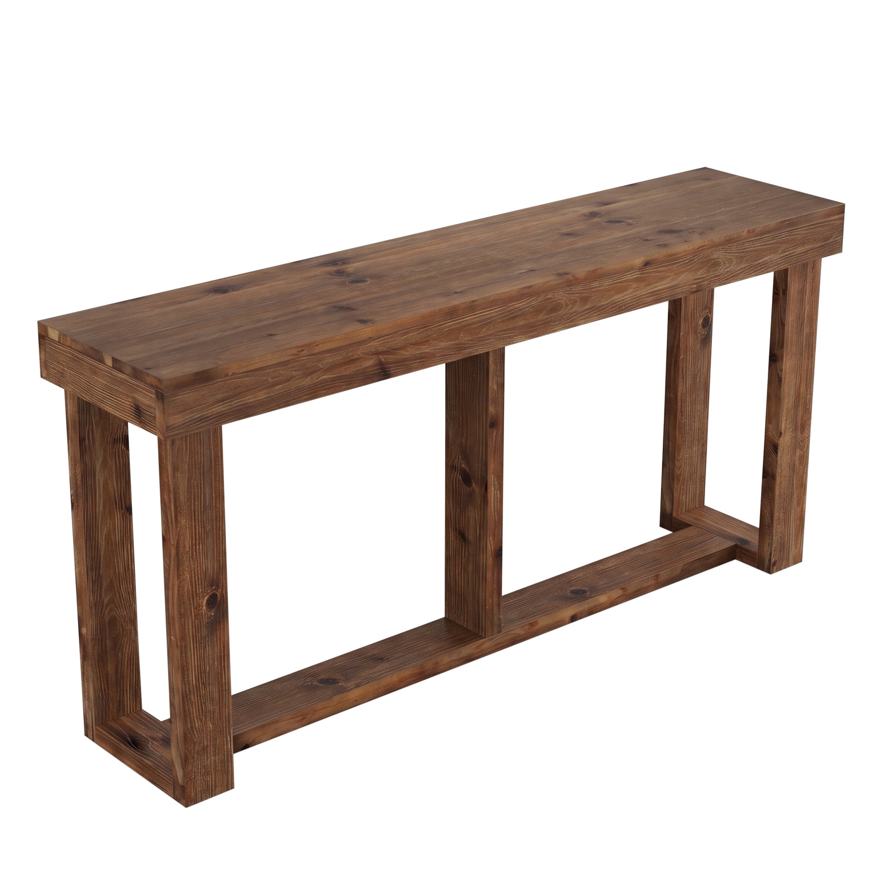 63" Solid Wood Console Table, Farmhouse Sofa Entryway Table for Living Room