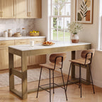 63" Counter Height Pub Table for 4-6, Farmhouse Rectangular Bar Table with White Top