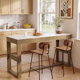 63" Counter Height Pub Table for 4-6, Farmhouse Rectangular Bar Table with White Top 3