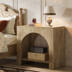 27" Nightstand, Farmhouse Bedside Table with Storage