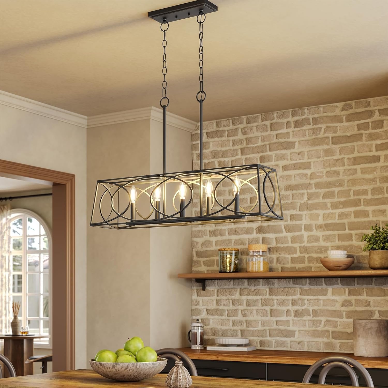 5-Lights Light Fixture, Modern Chandeliers Kitchen Island Ceiling Lighting