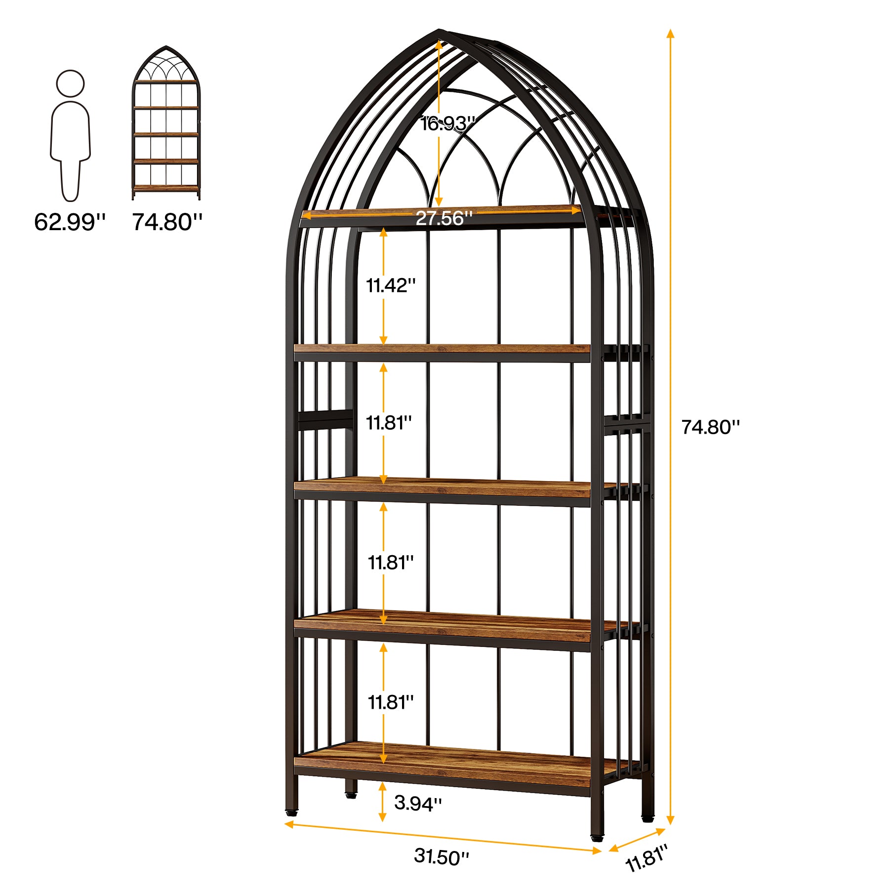 5-Tier Bookshelf, 74.8