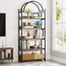 5 - Shelf Bookshelf, 72.44" Arched Etagere Open Bookcase Tribesigns