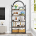 5 - Shelf Bookshelf, 72.44" Arched Etagere Open Bookcase Tribesigns