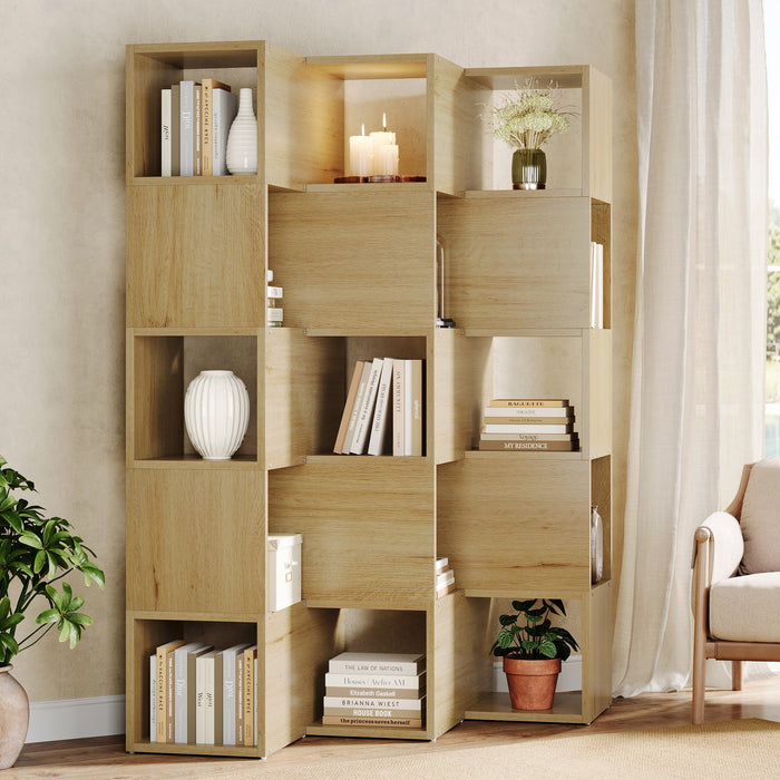 5 - Tier Bookshelf, 59" Wood FreeStanding Bookcase Display Shelf Tribesigns