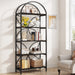 5 - Tier Bookshelf, 75" Tall Arched Bookcase Display Rack Tribesigns