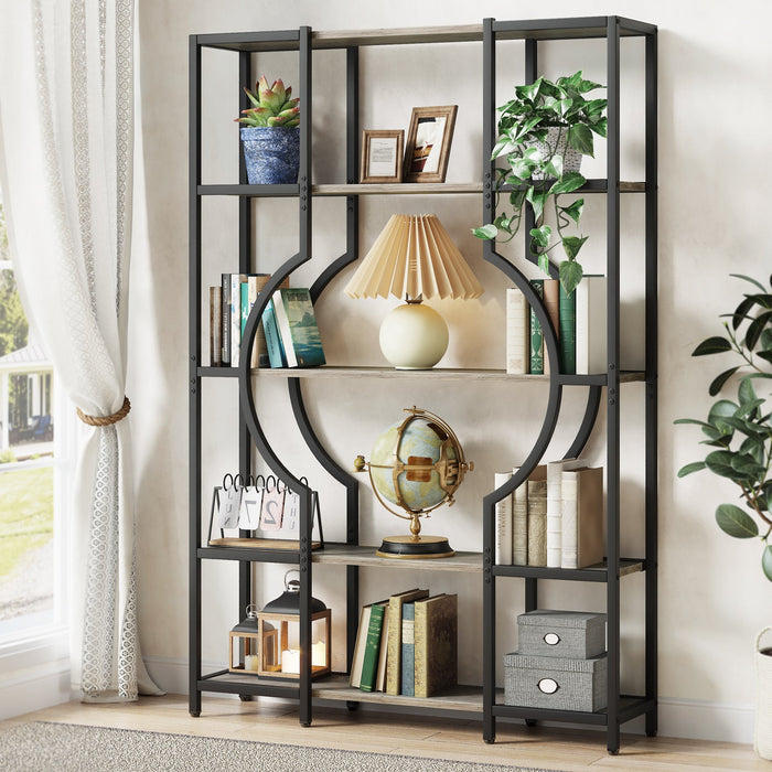 5 - Tier Bookshelf, Industrial Bookcase Shelving Unit for Home Office Tribesigns