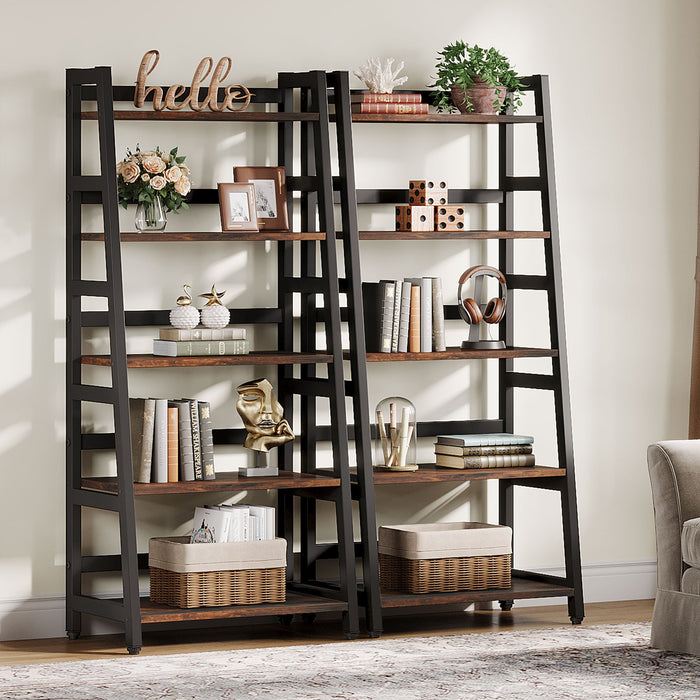 5 - Tier Bookshelf, Ladder Bookcase Etagere Storage Shelf Tribesigns