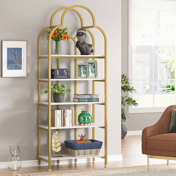 5-Tier Bookshelf, Modern Bookcase Display Shelves Stand Rack Tribesigns