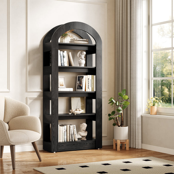 Tribesigns 5-Tier Bookshelf, Bookcase Display Shelf with Arch-Shape