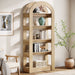 5 - Tier Bookshelf, Wooden Bookcase Display Shelf with Arch - Shape Tribesigns