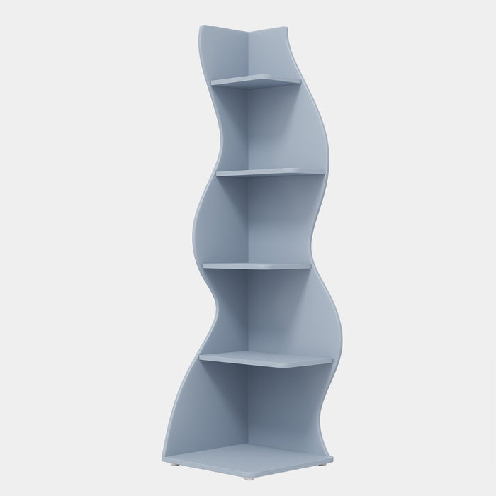 5 - Tier Corner Shelf, Modern Wall Corner Bookshelf Bookcase Tribesigns