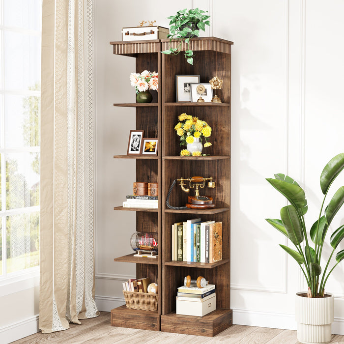 5-Tier Corner Shelf,70.8" Tall Corner Bookcase Storage Rack Tribesigns