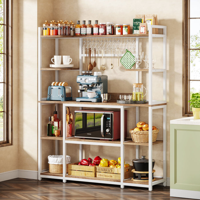 Tribesigns 5-Tier Kitchen Baker's Rack with 11 Hooks & Hutch