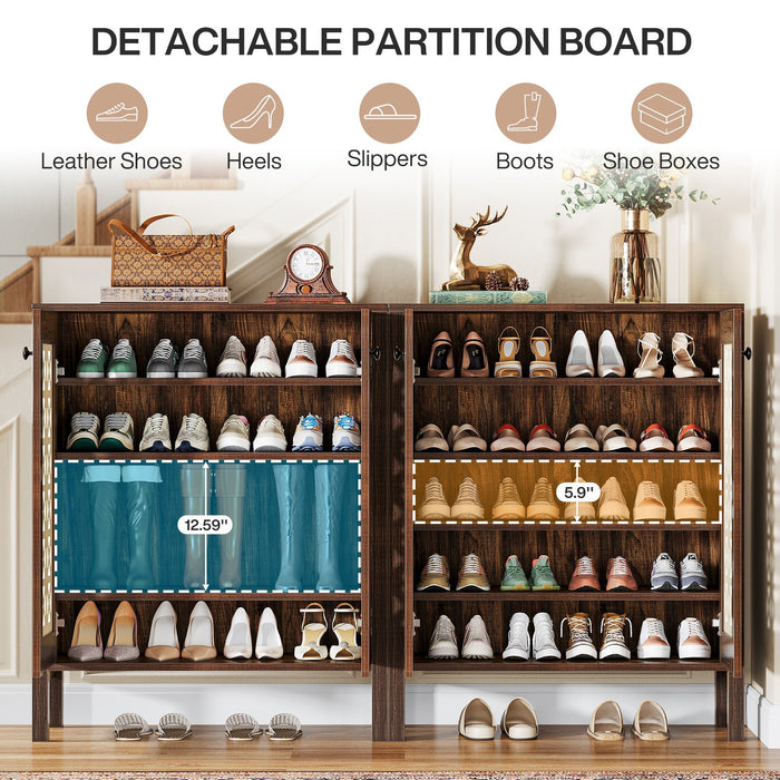 5 - Tier Shoe Cabinet, 25 Pairs Freestanding Shoe Organizer with Adjustable Shelves Tribesigns