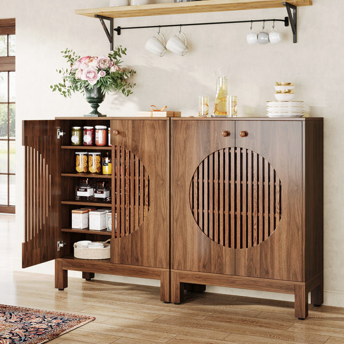 5 - Tier Sideboard Buffet, Farmhouse Kitchen Storage Cabinet with Removable Shelves Tribesigns