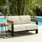 50.39" Wide Outdoor Patio Sofa Loveseat with Cushions 3