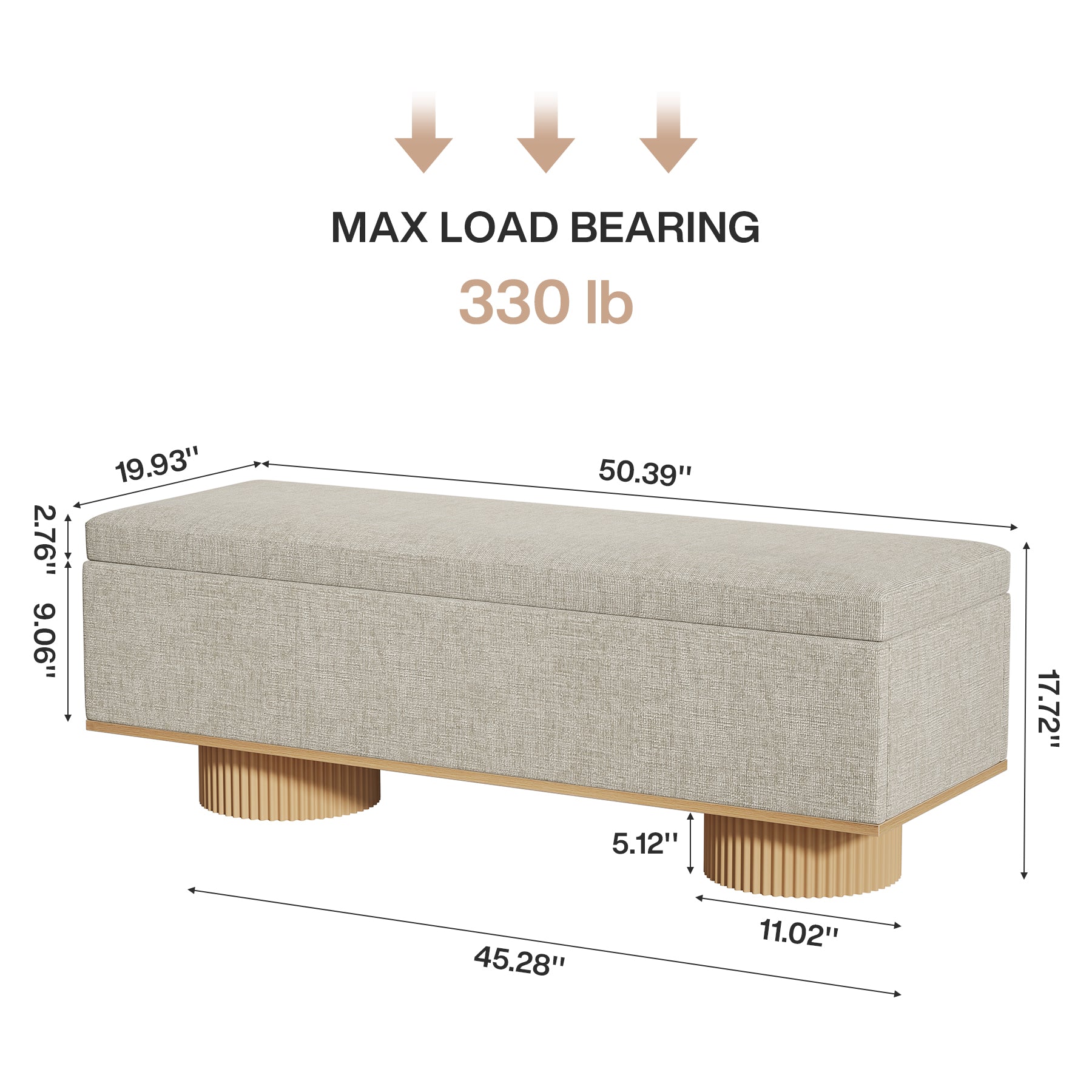 50.4" Shoe Bench, Upholstered Entryway Bench with Flip Up Storage